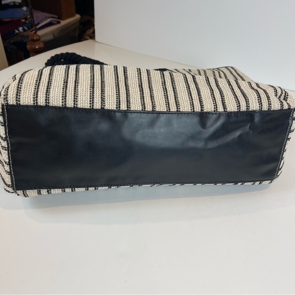 Lancôme Tote Bag Woven Striped Oversized Unstructured - Picture 9 of 16